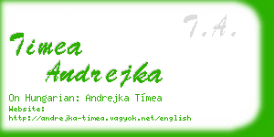 timea andrejka business card